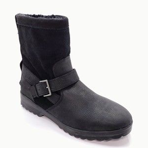 Sperry Womens Maritime Step In Pull On Black Leather Waterproof Boots Size 7.5